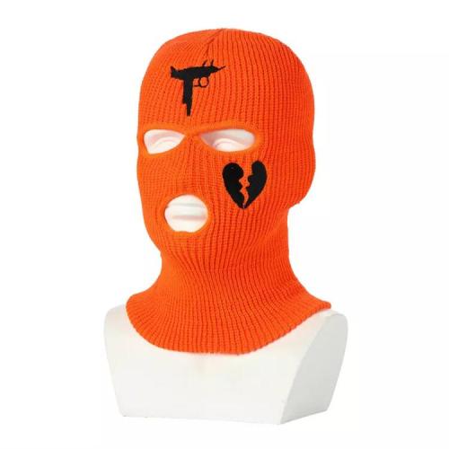 Wholesale Winter Warm Designer Knitted Beanie Face Cover Hat Outdoor Windproof Sniper Gang Neon Ski Mask 3 Holes Knit Balaclava