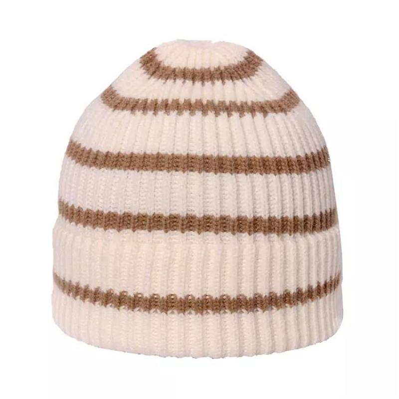 2023 High quality winter new design Acrylic jacquard stripe knitted custom knitted skull beanie for both men and women