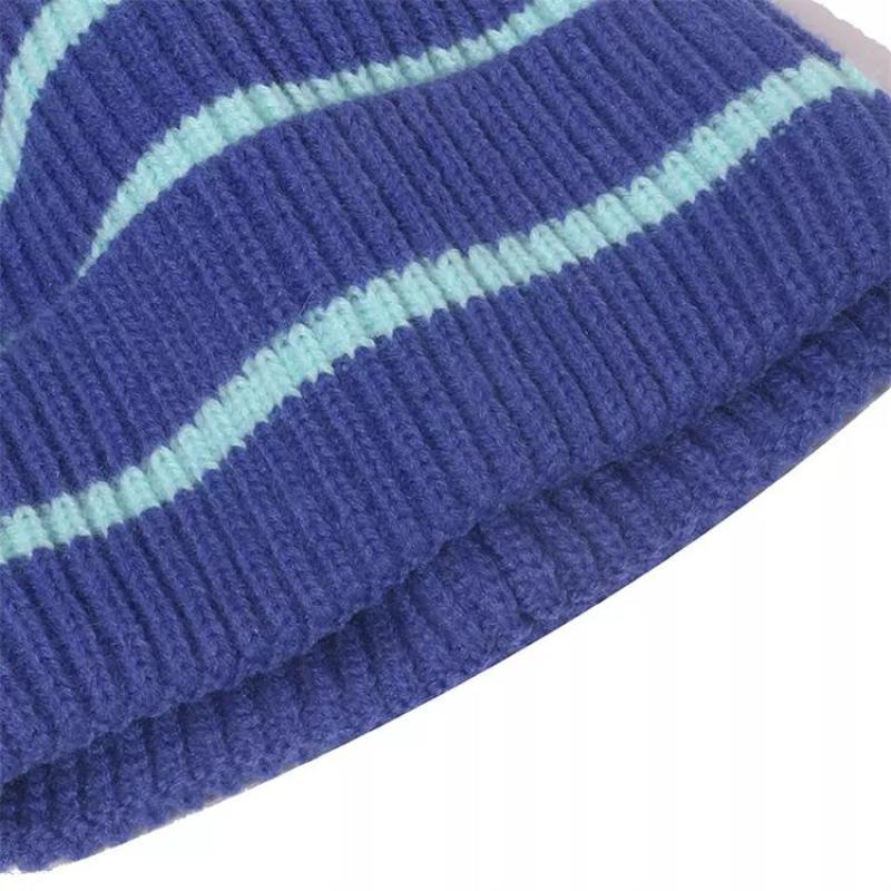 2023 High quality winter new design Acrylic jacquard stripe knitted custom knitted skull beanie for both men and women