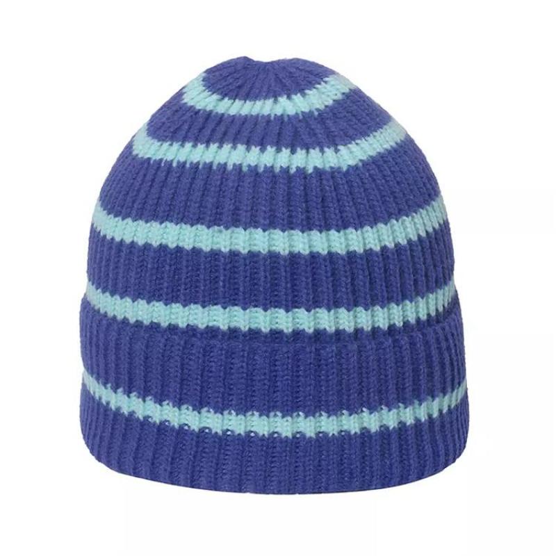 2023 High quality winter new design Acrylic jacquard stripe knitted custom knitted skull beanie for both men and women