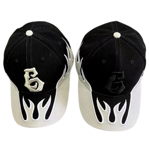 Custom men's and women's embroidered flame baseball cap sun visor high street sun visor