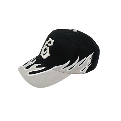 Custom men's and women's embroidered flame baseball cap sun visor high street sun visor