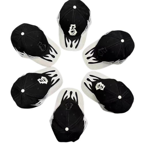 Custom men's and women's embroidered flame baseball cap sun visor high street sun visor