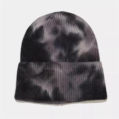 Custom fashion tie dye knit hat neutral Beanie Hat autumn and winter outdoor warm Knit Winter Hat