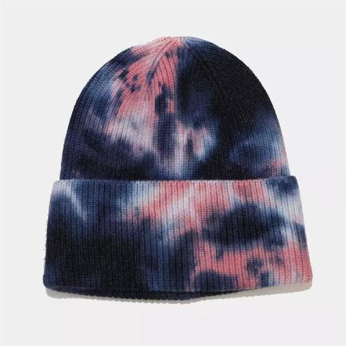 Custom fashion tie dye knit hat neutral Beanie Hat autumn and winter outdoor warm Knit Winter Hat