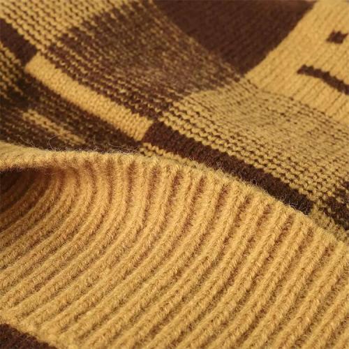 Winter thick knitting hat printed flanging hat Men's and women's Ins robot smiling face double layered beanie urinal cap
