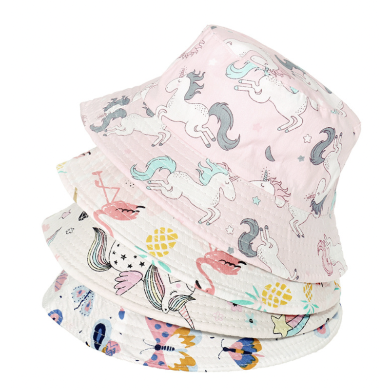 Custom men's and women's children's breathable hat summer sun protection cute cartoon animal print fisherman hat Bucket Hat
