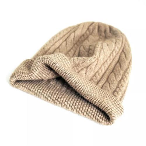 Custom logo luxury cashmere Beanie Hat Knitted Beanie Hat Women's warm wool cashmere