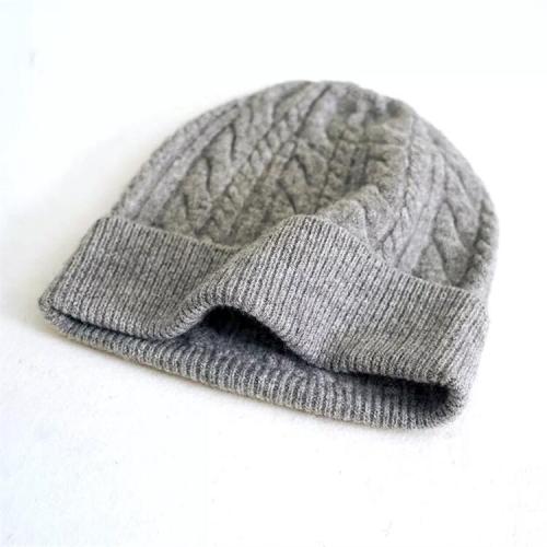 Custom logo luxury cashmere Beanie Hat Knitted Beanie Hat Women's warm wool cashmere