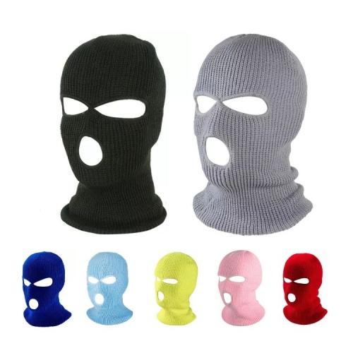 Customized Outdoor 3 hole Full Face Cover Ski Mask Embroidered Logo Designer Knit Hunting Viking Style Balaclava Hat