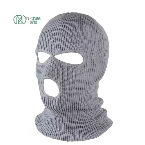 Customized Outdoor 3 hole Full Face Cover Ski Mask Embroidered Logo Designer Knit Hunting Viking Style Balaclava Hat