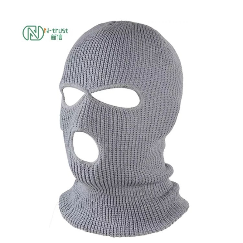 Customized Outdoor 3 hole Full Face Cover Ski Mask Embroidered Logo Designer Knit Hunting Viking Style Balaclava Hat