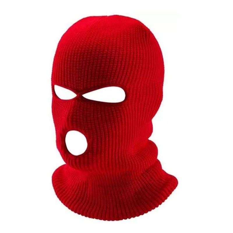 Customized Outdoor 3 hole Full Face Cover Ski Mask Embroidered Logo Designer Knit Hunting Viking Style Balaclava Hat