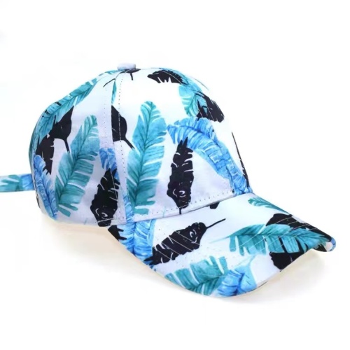 Custom men's and women's colorful leaf pattern baseball cap printed versatile casual cap