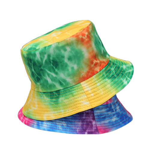 Custom men's and women's new summer double-sided fashion street leisure adjustable tie dyed hat truck cap
