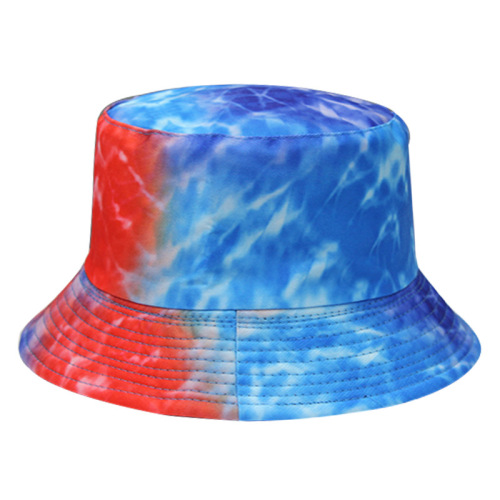 Custom men's and women's new summer double-sided fashion street leisure adjustable tie dyed hat truck cap