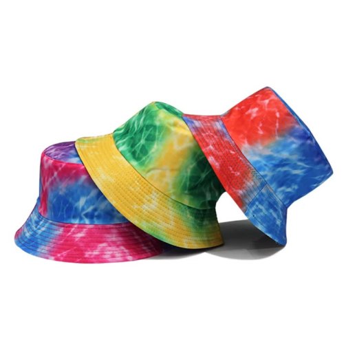 Custom men's and women's new summer double-sided fashion street leisure adjustable tie dyed hat truck cap