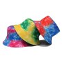 Custom men's and women's new summer double-sided fashion street leisure adjustable tie dyed hat truck cap
