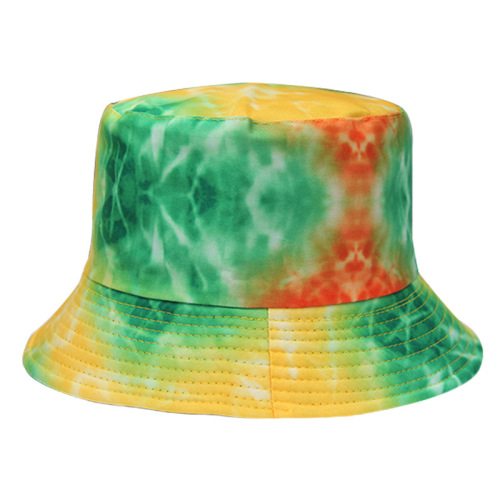 Custom men's and women's new summer double-sided fashion street leisure adjustable tie dyed hat truck cap
