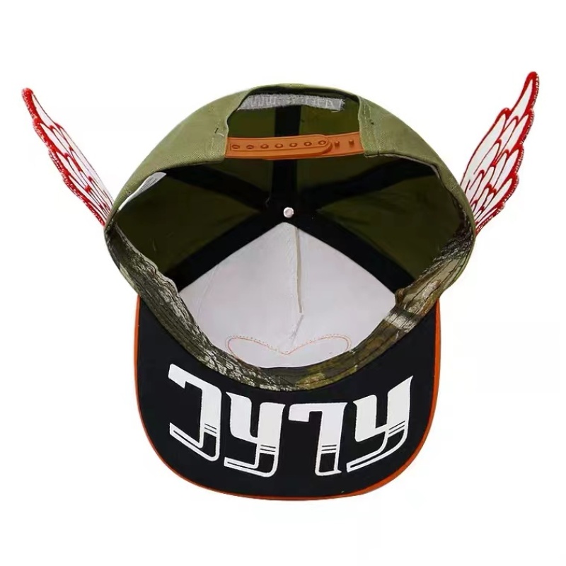 Custom men's and women's flat edge cute angel wings baseball cap baseball cap with wings