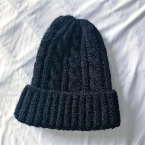 Winter Casual Skullcap Knitted Caps Custom Couple Pure Color Knit Ruffled Hats Folding Warm Beanie Wool Love Winter Hats