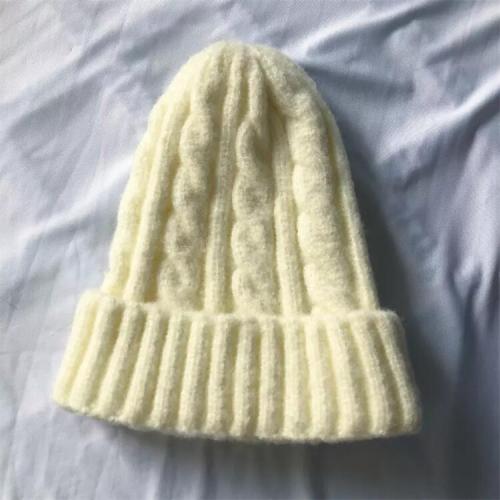 Winter Casual Skullcap Knitted Caps Custom Couple Pure Color Knit Ruffled Hats Folding Warm Beanie Wool Love Winter Hats