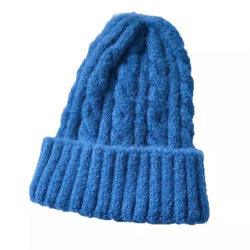 Winter Casual Skullcap Knitted Caps Custom Couple Pure Color Knit Ruffled Hats Folding Warm Beanie Wool Love Winter Hats