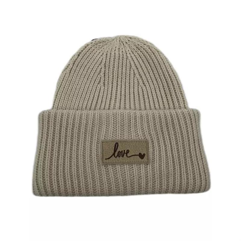 Autumn and winter solid color neutral acrylic knitting custom Winter Hat casual Beanie Hat custom embroidered logo