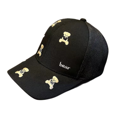 Custom male and female bear hardtop baseball cap summer mesh sun visor cap