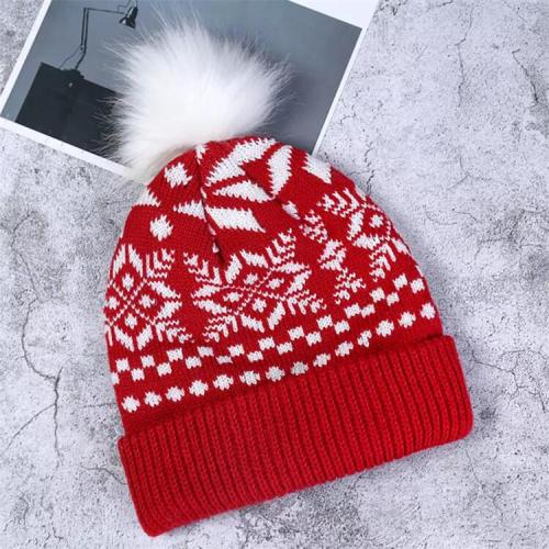 Custom Christmas Snowflake Hat Embroidered Moose Beanie Knit Hat
