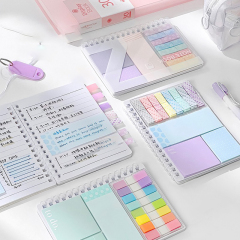 factory A6 size colorful multifunction PET stickers notebook soft spiral notepad