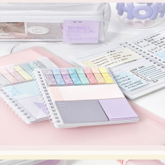 factory A6 size colorful multifunction PET stickers notebook soft spiral notepad