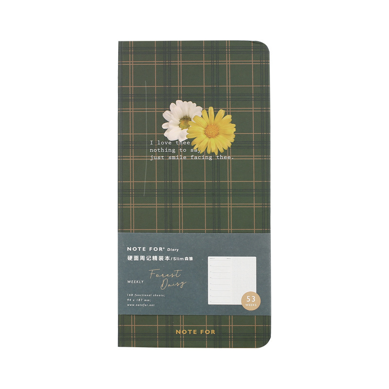 Factory  new arrival Checkered hardcover weekly notebook