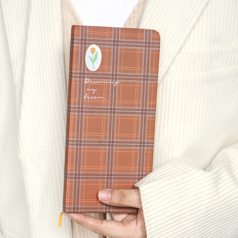 Factory  new arrival Checkered hardcover weekly notebook
