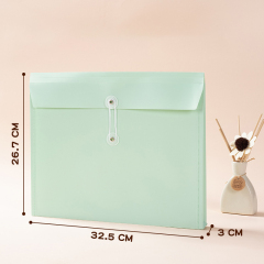 new design Color PVC Envelope Bag A4 Office Plastic Transparent File Folder Document Storage Bag With String Closure
