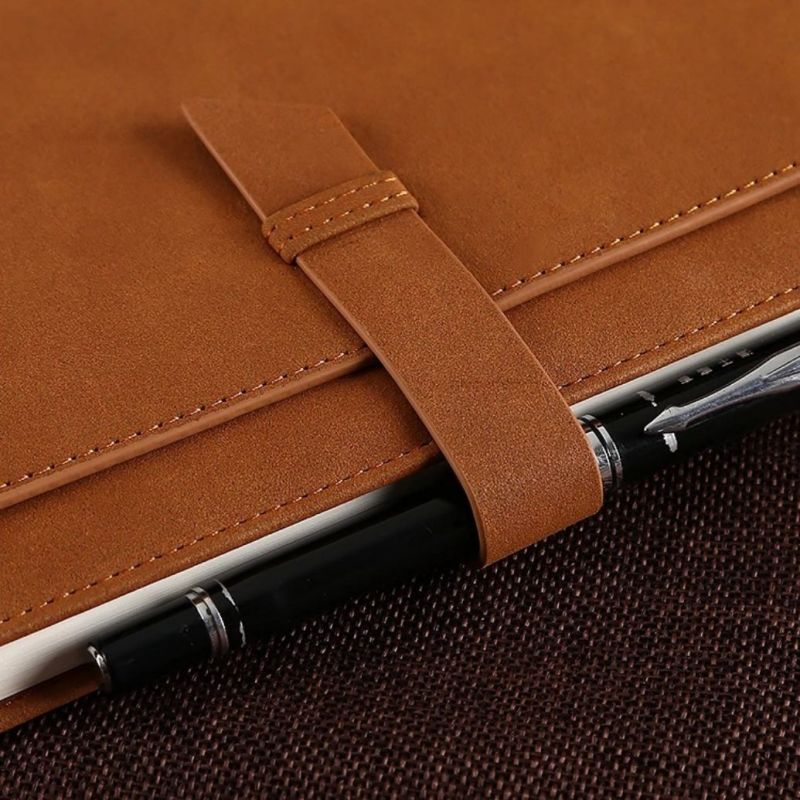 Leather Notebook Cover Organizer ,A5 Notepad  Hardcover Leather Notebook with Phone Pocket Wolf Leather Journal