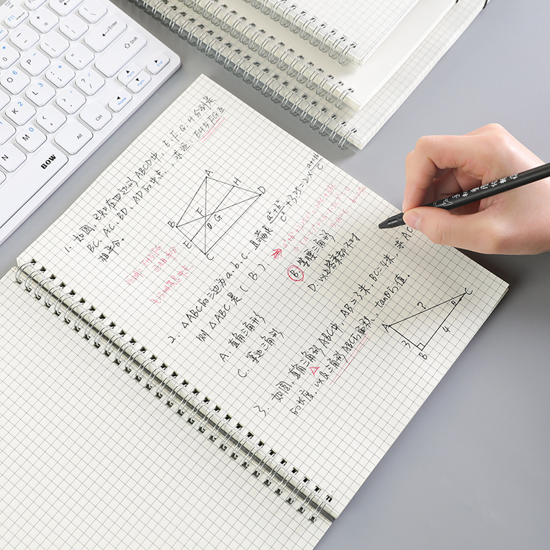 Factory 70-sheet Frosted PP cover spiral bound lined notebook white color School student notebook