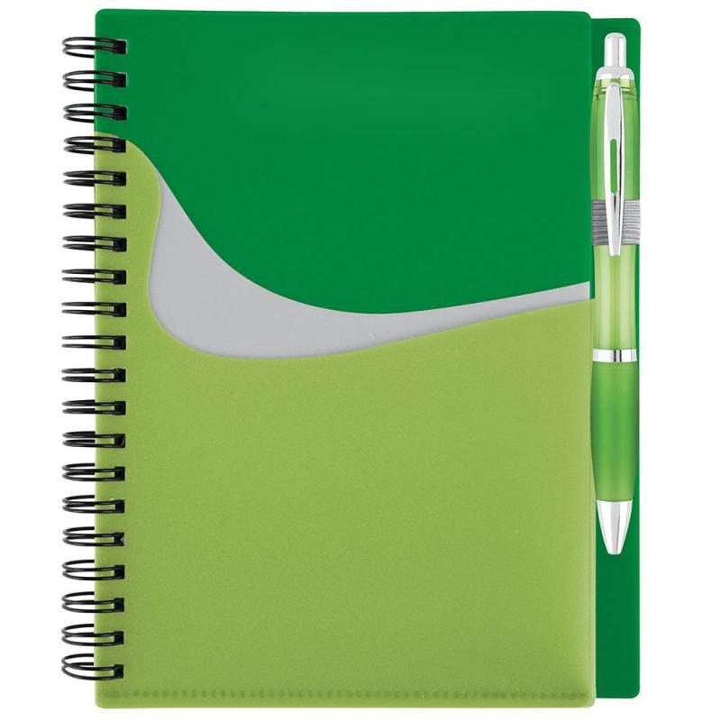 spiral  notebook A5 with pp cover  and pen custom printing color notebook