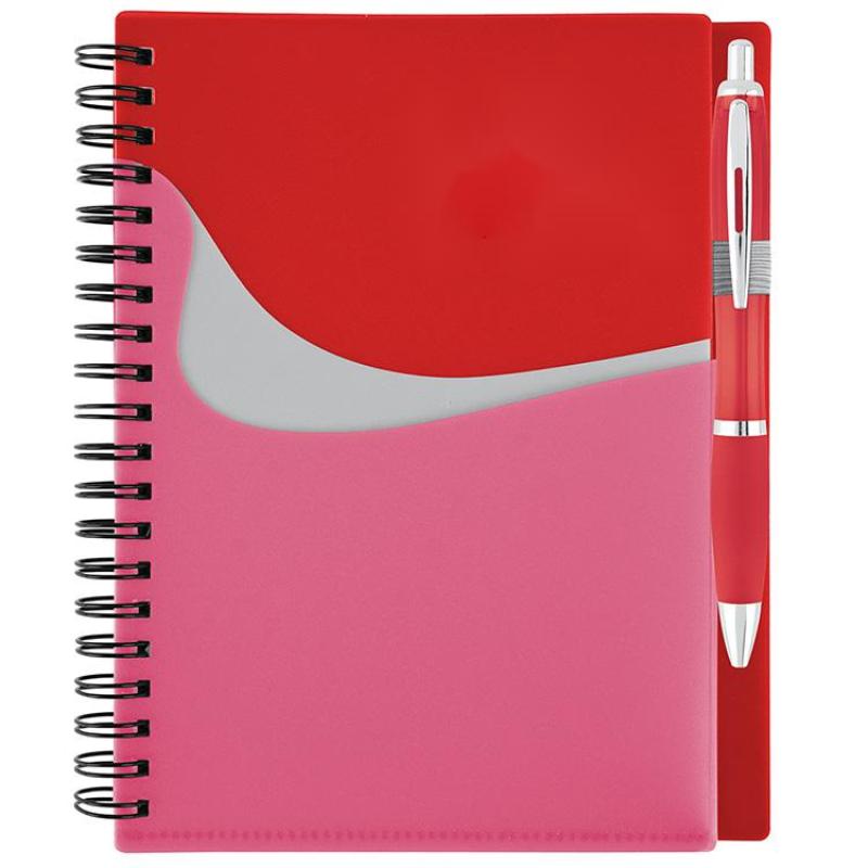 spiral  notebook A5 with pp cover  and pen custom printing color notebook