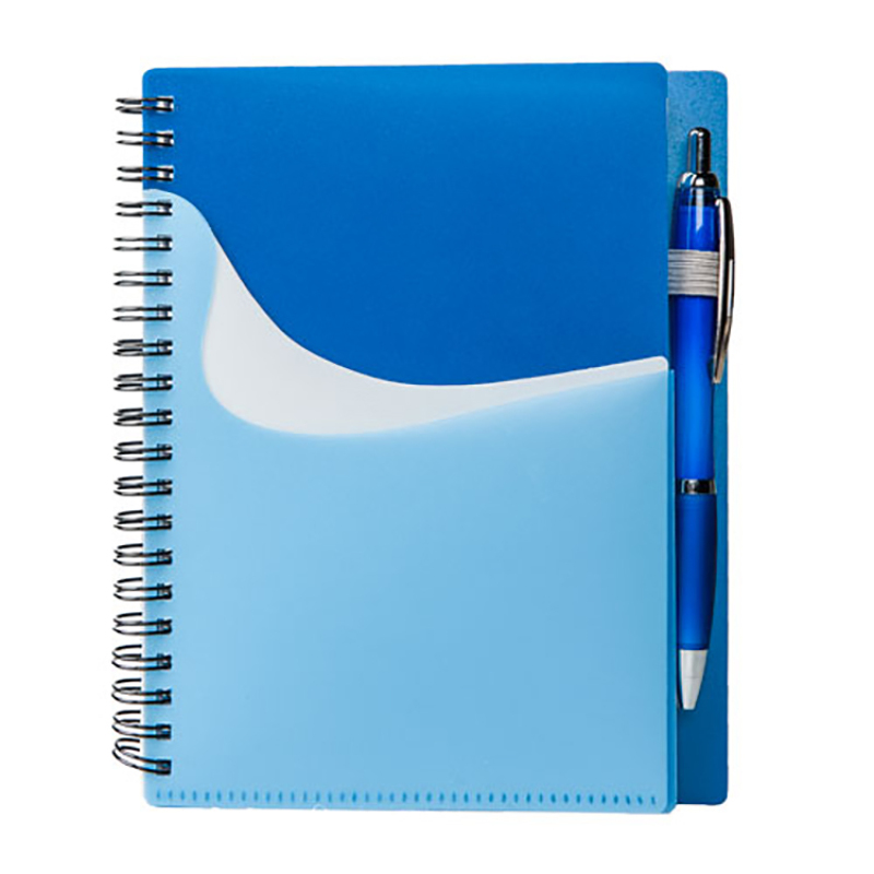 spiral  notebook A5 with pp cover  and pen custom printing color notebook
