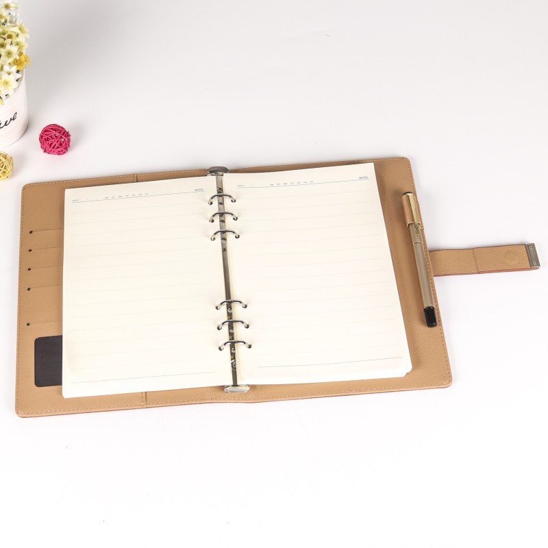 New arrival PU business notebook simple A5 soft leather loose-leaf notepad