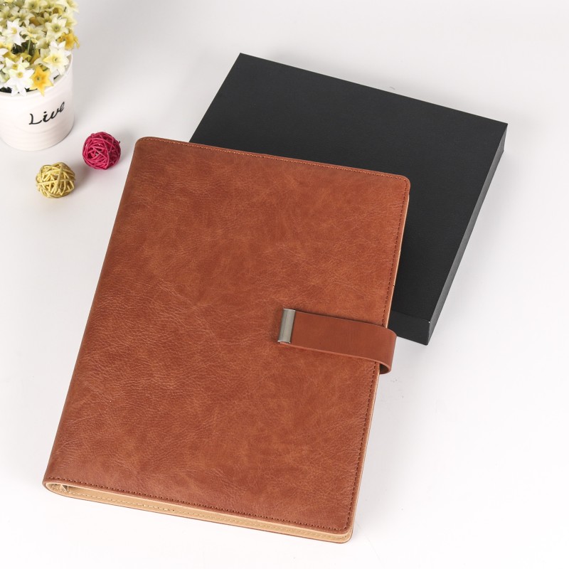 New arrival PU business notebook simple A5 soft leather loose-leaf notepad