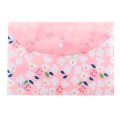 new design Plastic Transparent A4 Snap File Bag Student Stationery Gift Storage Bag Wholesale Customization