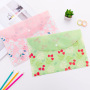 new design Plastic Transparent A4 Snap File Bag Student Stationery Gift Storage Bag Wholesale Customization