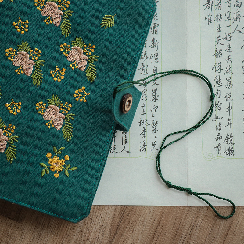 Loose leaf thread cloth a5a6 embroidery acorn mature notes portable retro notebook