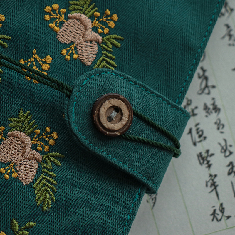 Loose leaf thread cloth a5a6 embroidery acorn mature notes portable retro notebook