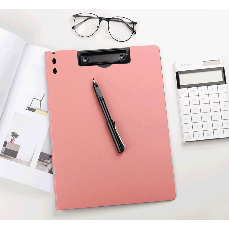 new design A4 folder board horizontal and vertical data report handout file double clip multi-function student document folder