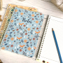 Wholesale customized printing theme spiral notebook A5 art paper cover strap notebook