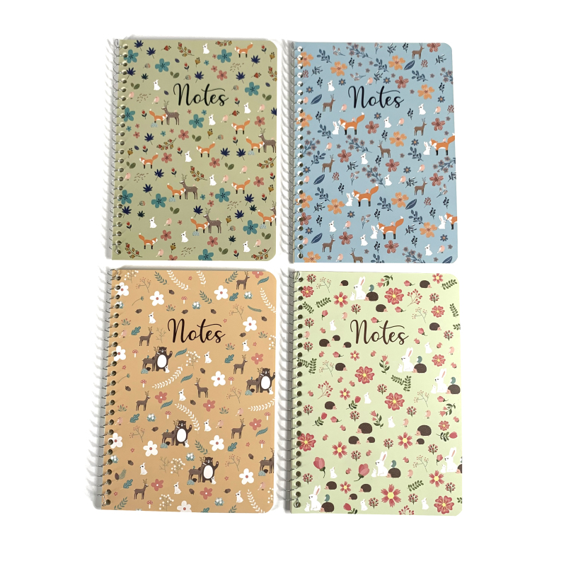 Wholesale customized printing theme spiral notebook A5 art paper cover strap notebook