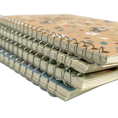 Wholesale customized printing theme spiral notebook A5 art paper cover strap notebook